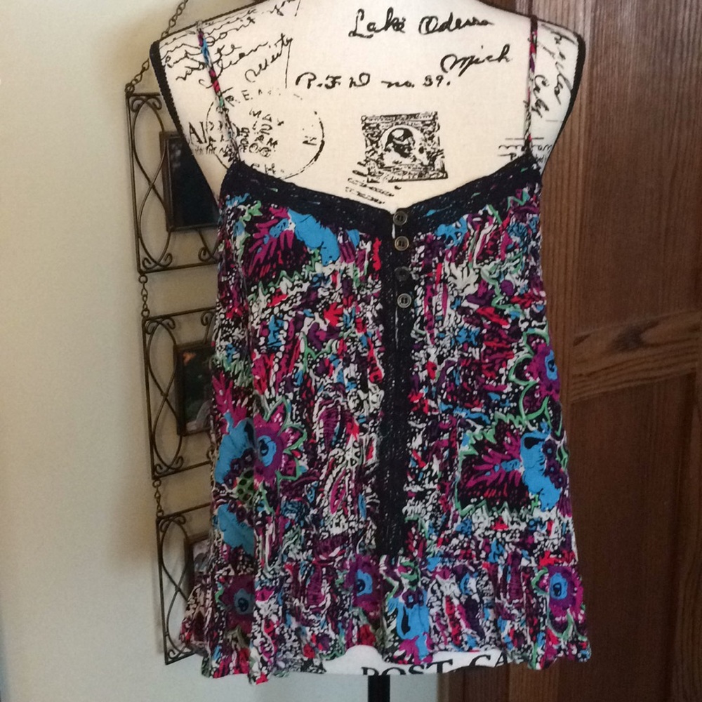 Floral spaghetti strap tank